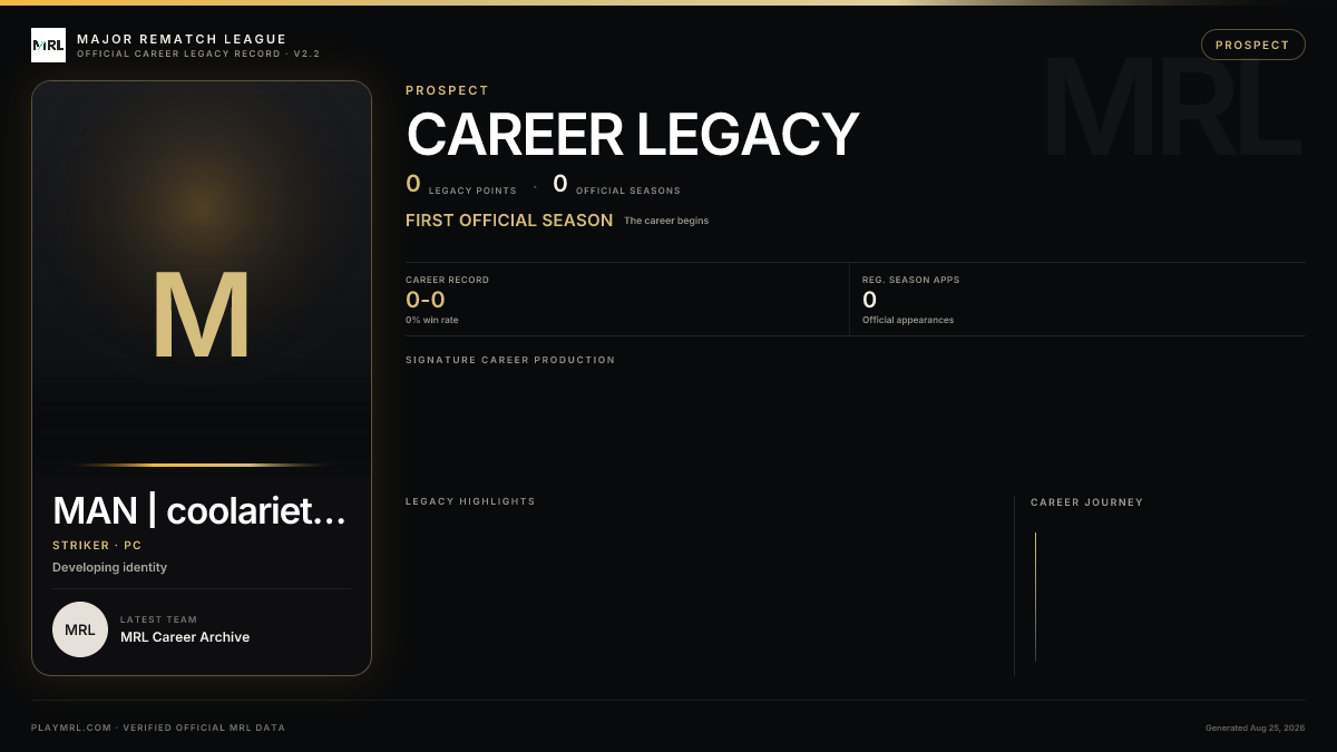 MRL career card