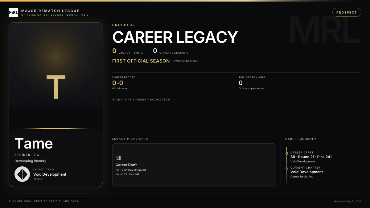 MRL career card