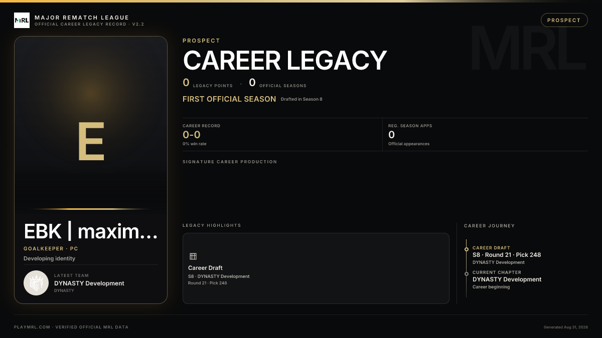 MRL career card