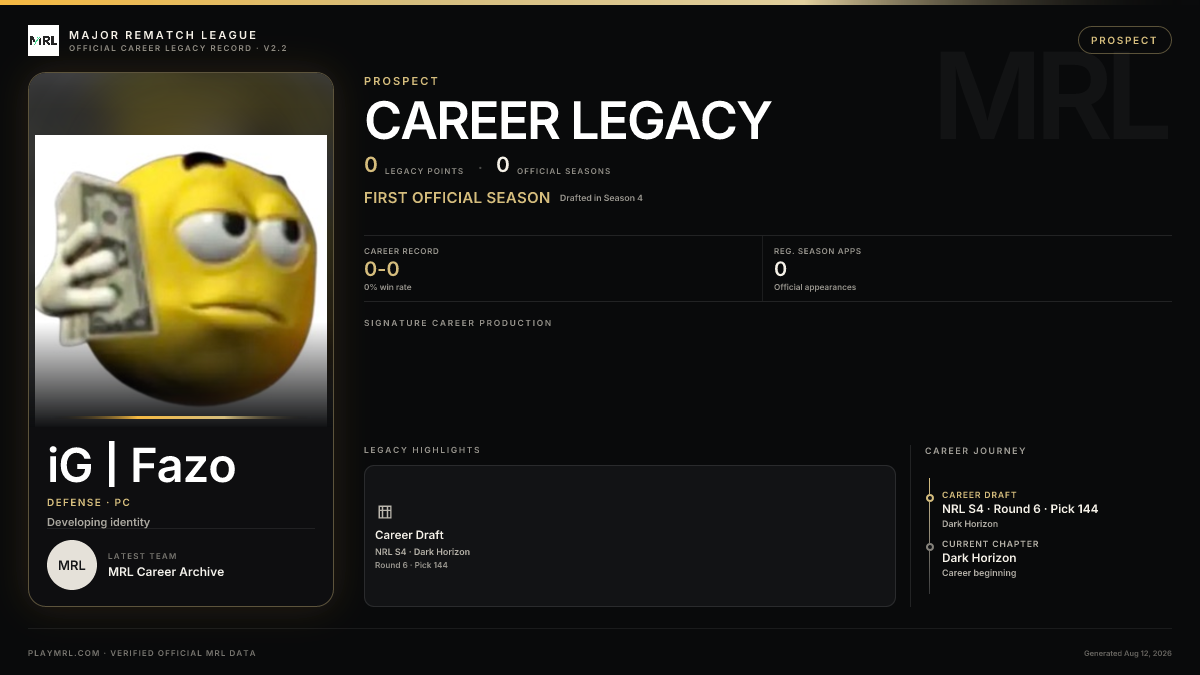 MRL career card